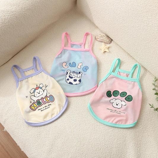 Lightweight Ice-Silk Feel Sleeveless Pet Shirt
