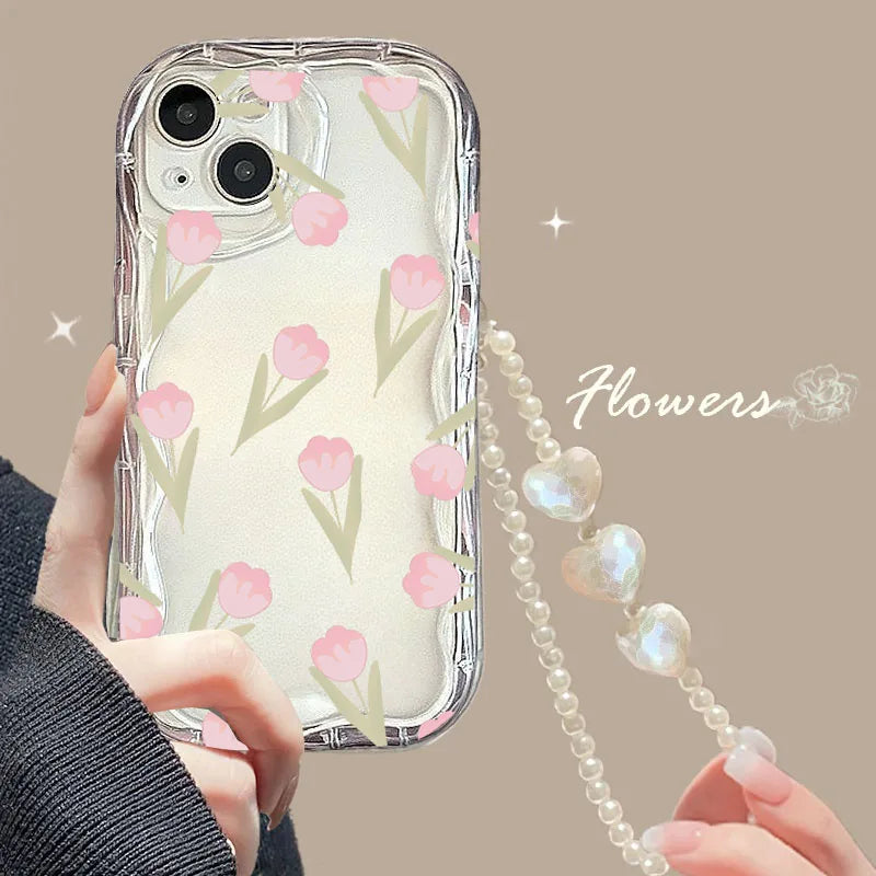3D Floral Lanyard Phone Case