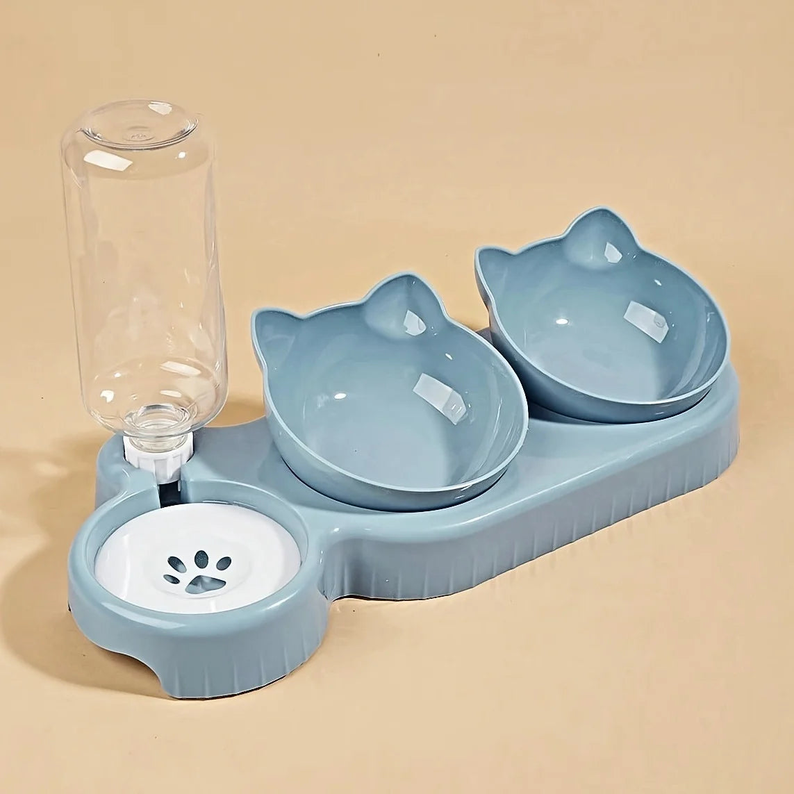 3-in-1 Cat Feeding & Water Station