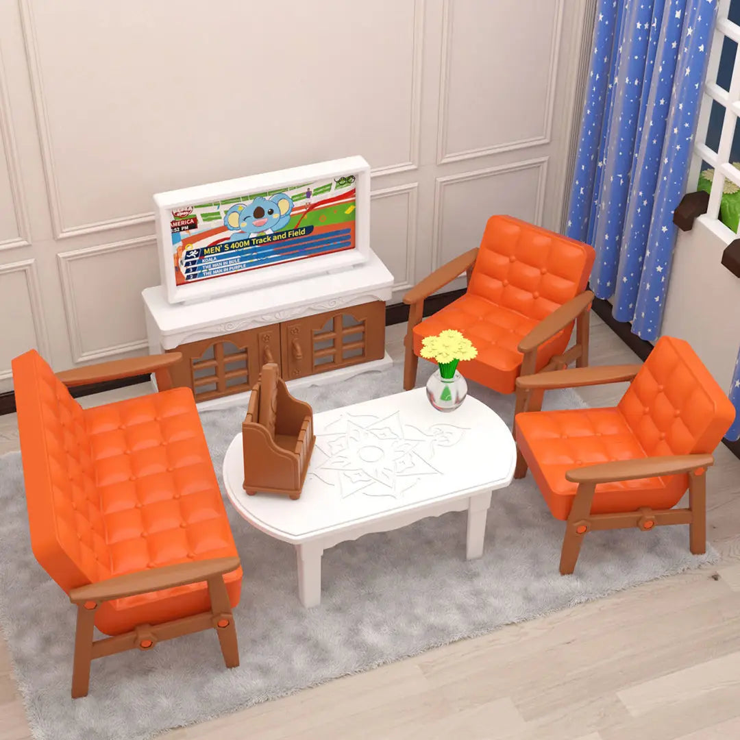 Dollhouse Furniture Living Room Bedroom Kitchen Bathroom Set