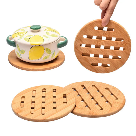 Round Bamboo Heat Insulation Pad