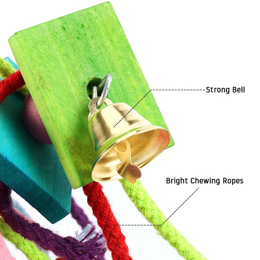 Wooden Parrot Chewing & Foraging Toy
