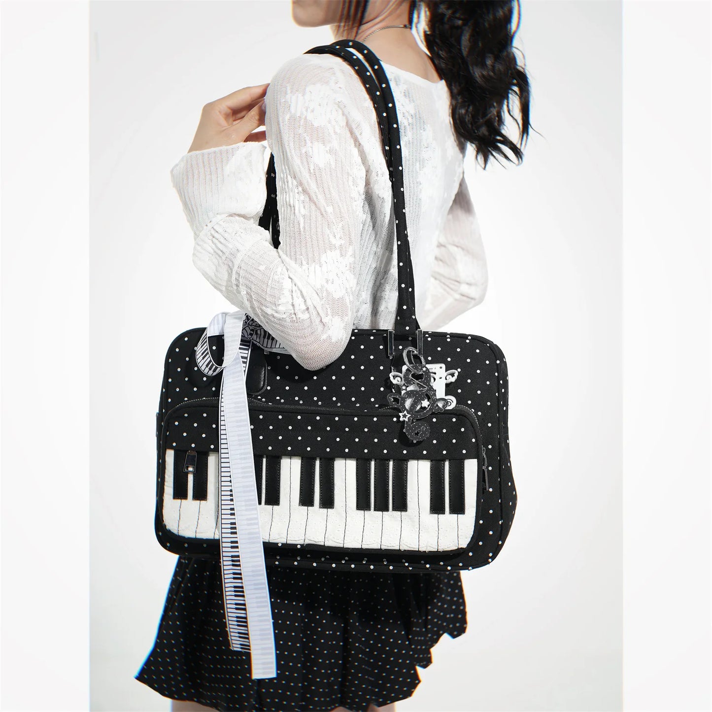 Piano Key Satchel Shoulder Bag