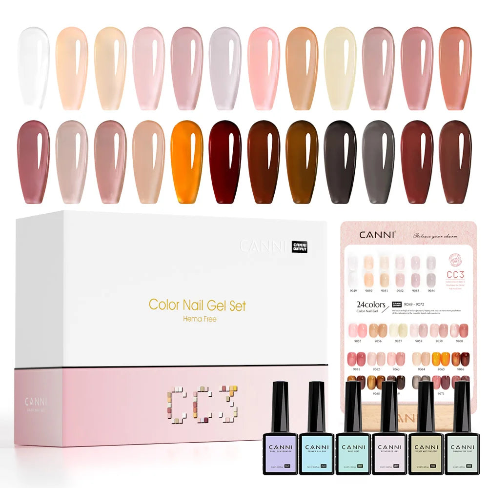 2/6pcs/kit CANNI HEMA FREE Nail Gel Polish Kit Semi Permanent