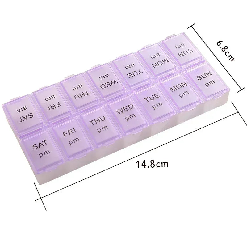 14 Grids 7 Days Weekly Pill Case
