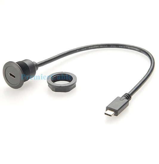 USB 3.1 Type-C Panel Mount Extension Cable – 10Gbps