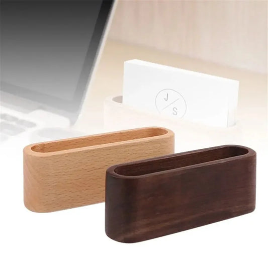 Wooden Business Card Holder Stand