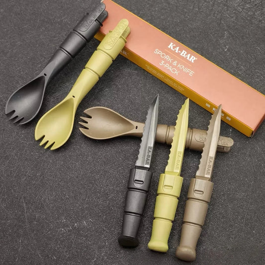 Outdoor EDC Mini Multi-Tool Fork & Spoon Set