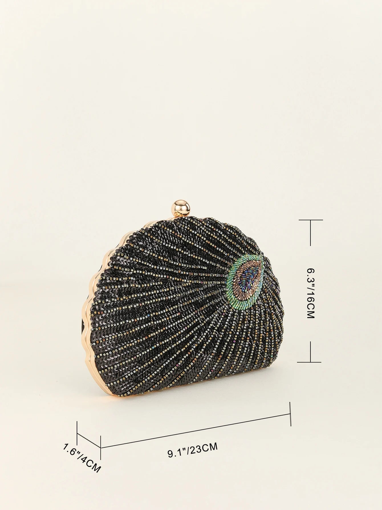 Beaded Peacock Evening Clutch Bag