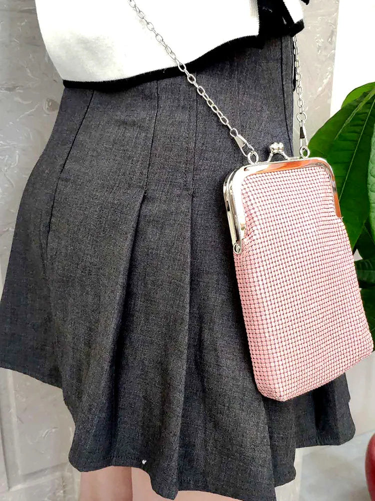 Metallic Sequin Kiss-Lock Bag