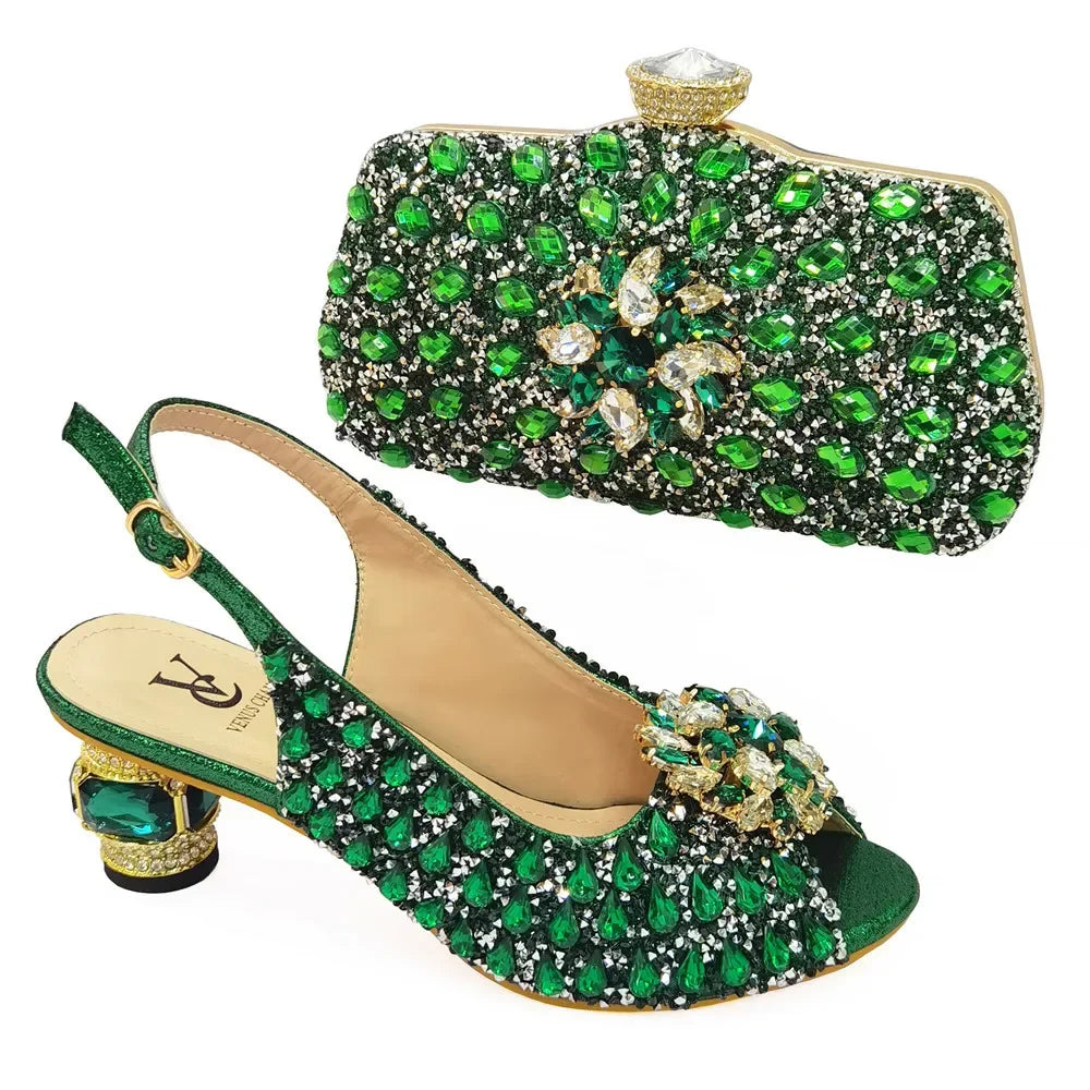 Women Italian Leather Shoe and Bag Set