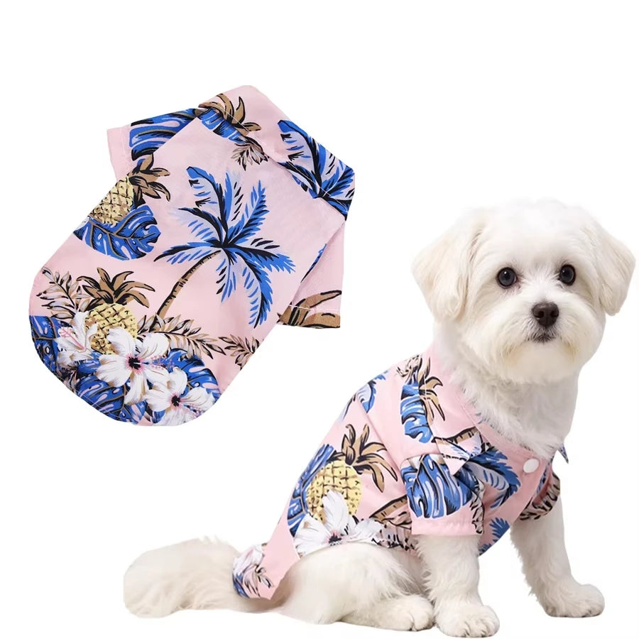 Hawaiian Beach Pet Vest – Breathable Summer Dog & Cat Shirt