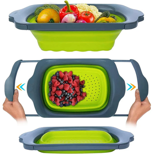LMETJMA Collapsible Colander with Extendable Handles