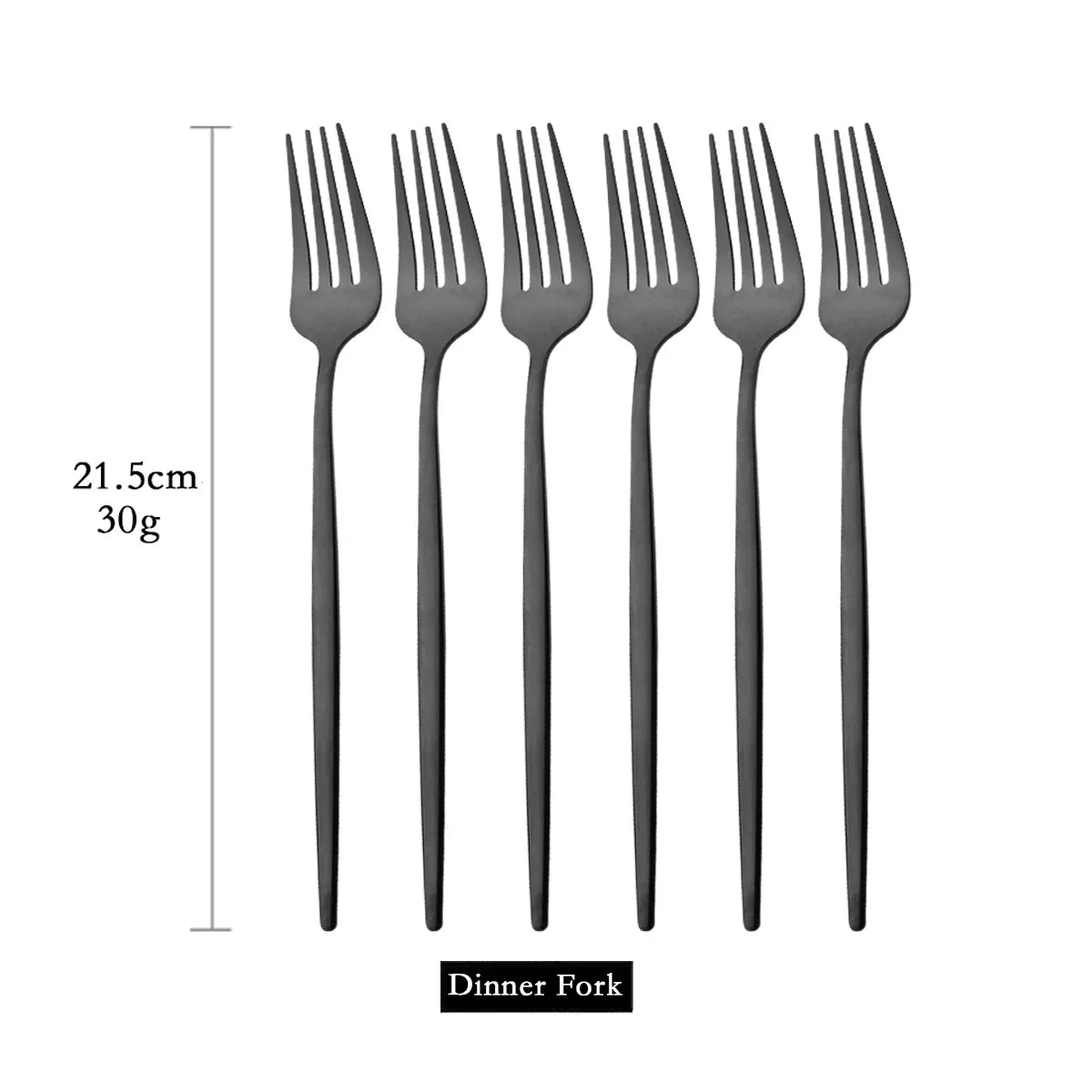 PINKTEN 6-Piece Gold Stainless Steel Dinner Fork Set