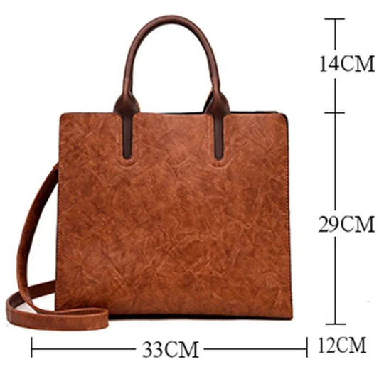 Vintage Oil-Skin Effect Tote Bag