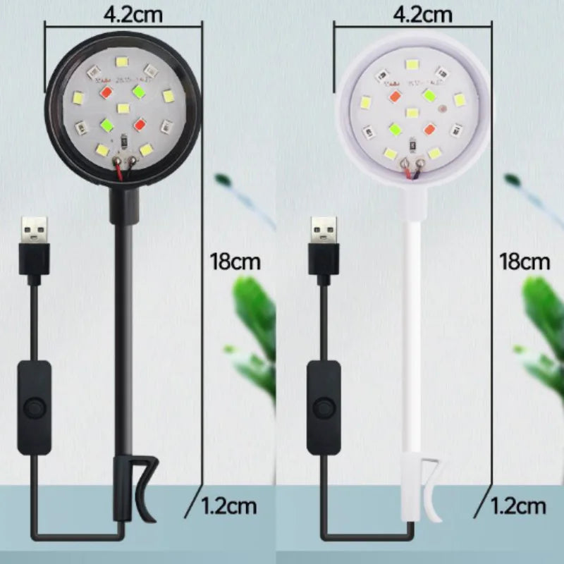 LED Clip-On Aquarium Light with 360° Adjustable USB Power