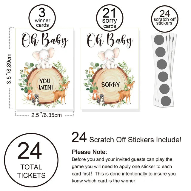 Baby Shower Party Gender Revealing Game Scratch Cards