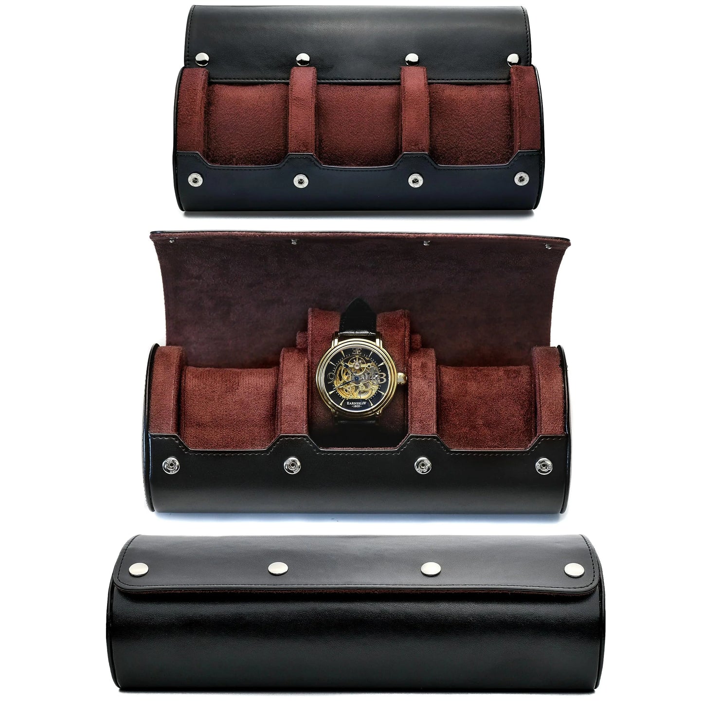 6 Slot PU Leather Watch Travel Case Organizer