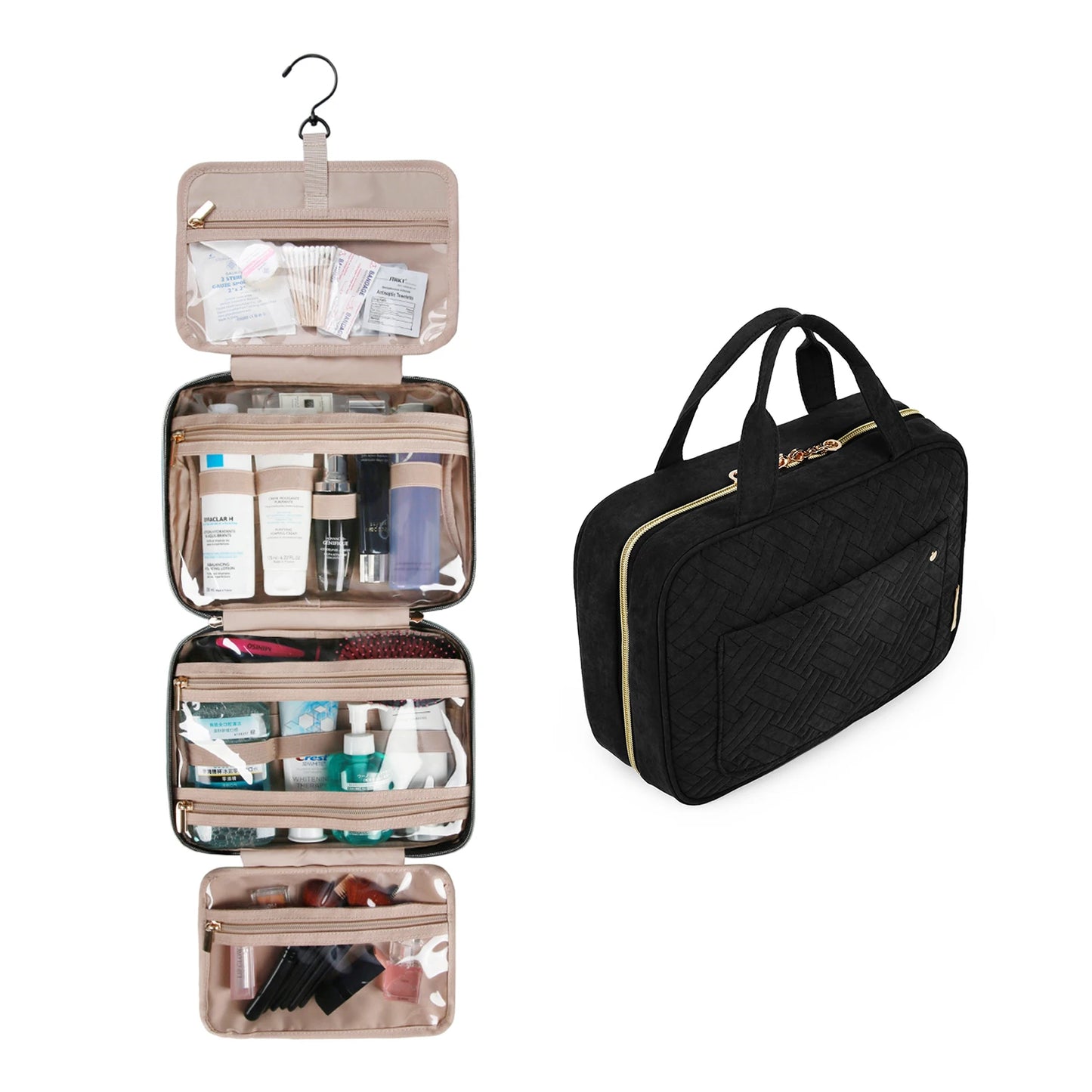 Makeup Cosmetic Bag with Hanging Hook Water-resistant