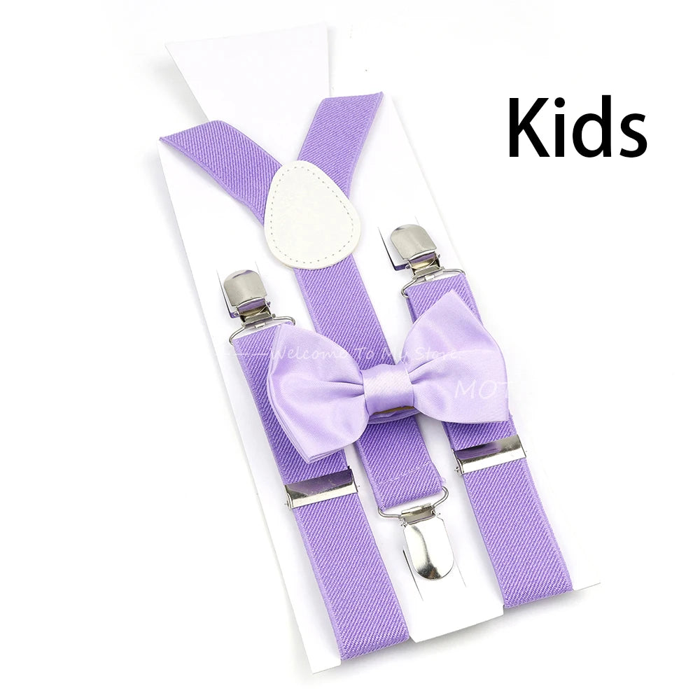 Solid Color Elastic Leather Suspenders