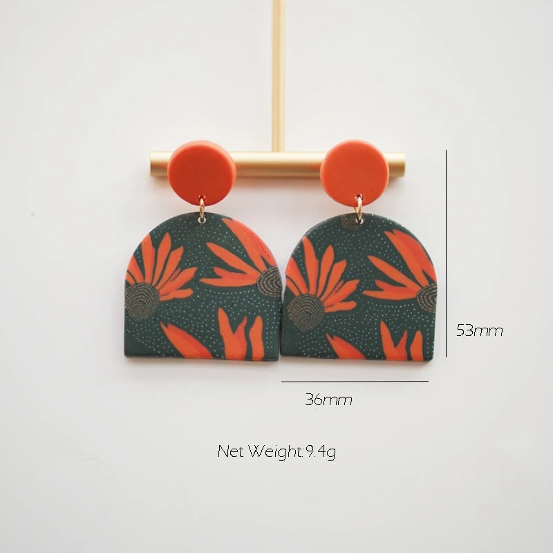 Art Floral Pattern Earrings