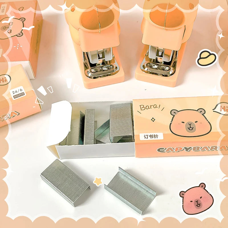 Cute Capybara Stapler with Staples for School & Office