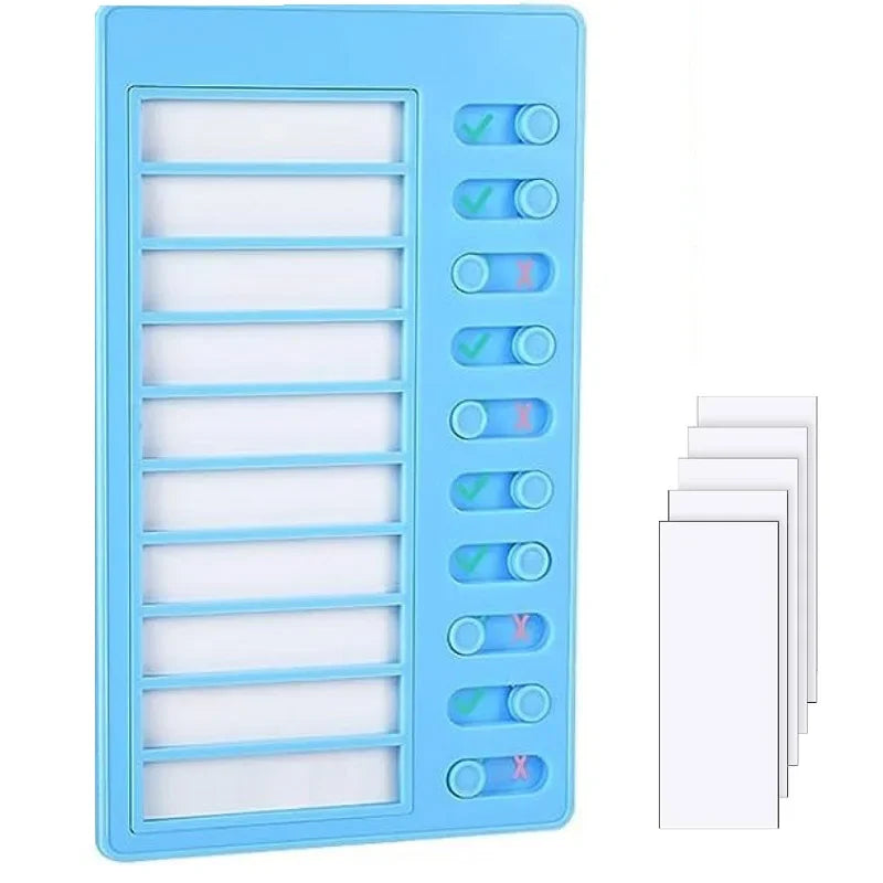 1 Pcs Chore Chart with 5 Pcs Blank Card,Plastic Checklist Board