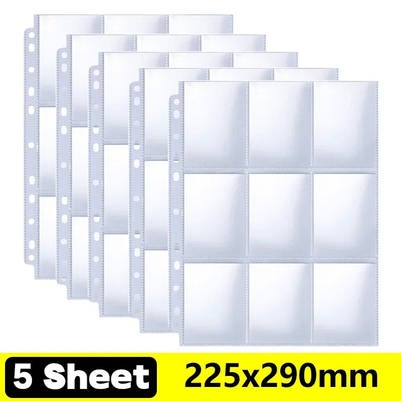 A4 9-Pocket Trading Card Binder Sleeves