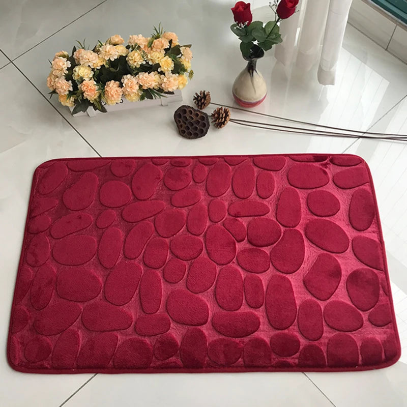 Cobblestone Embossed Bathroom Bath Mat
