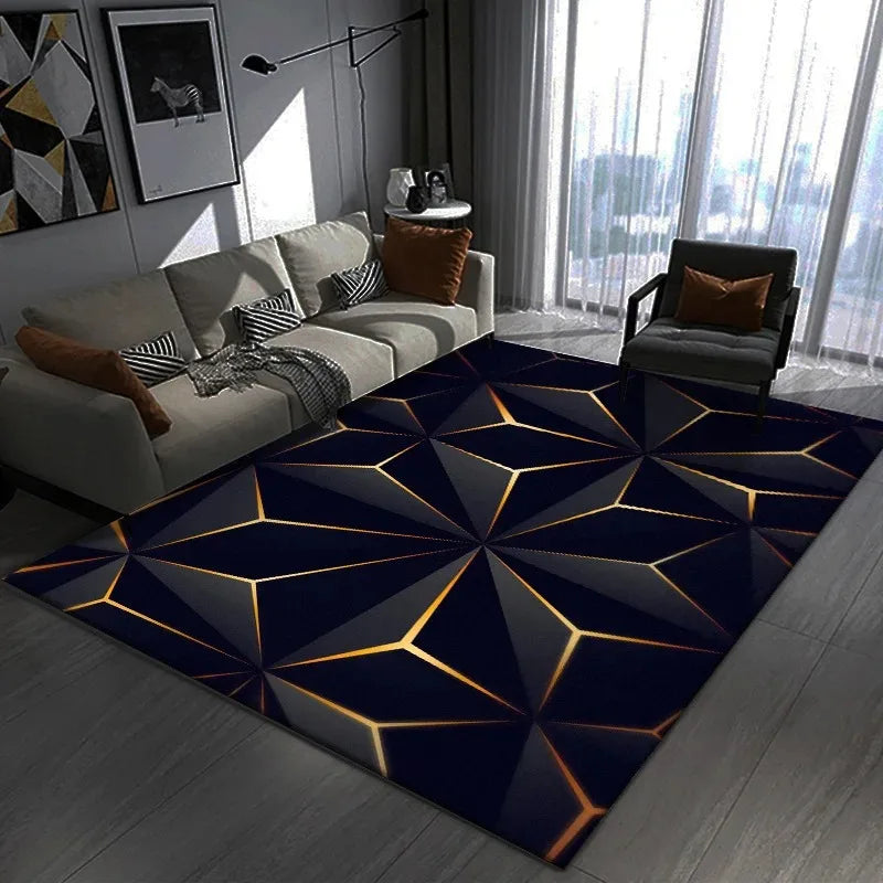Dazzling 3D Visual Geometry Pattern Carpet