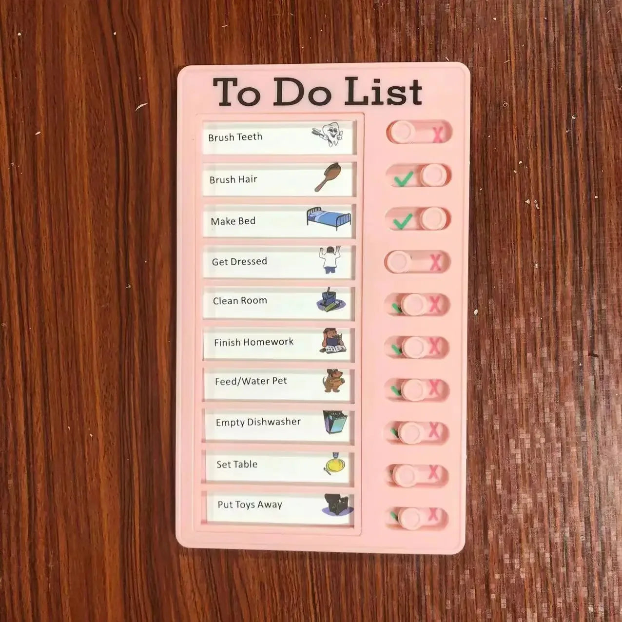 1 Pc Kids Chore Chart with 20 Pcs Blank Card,Plastic Checklist Board