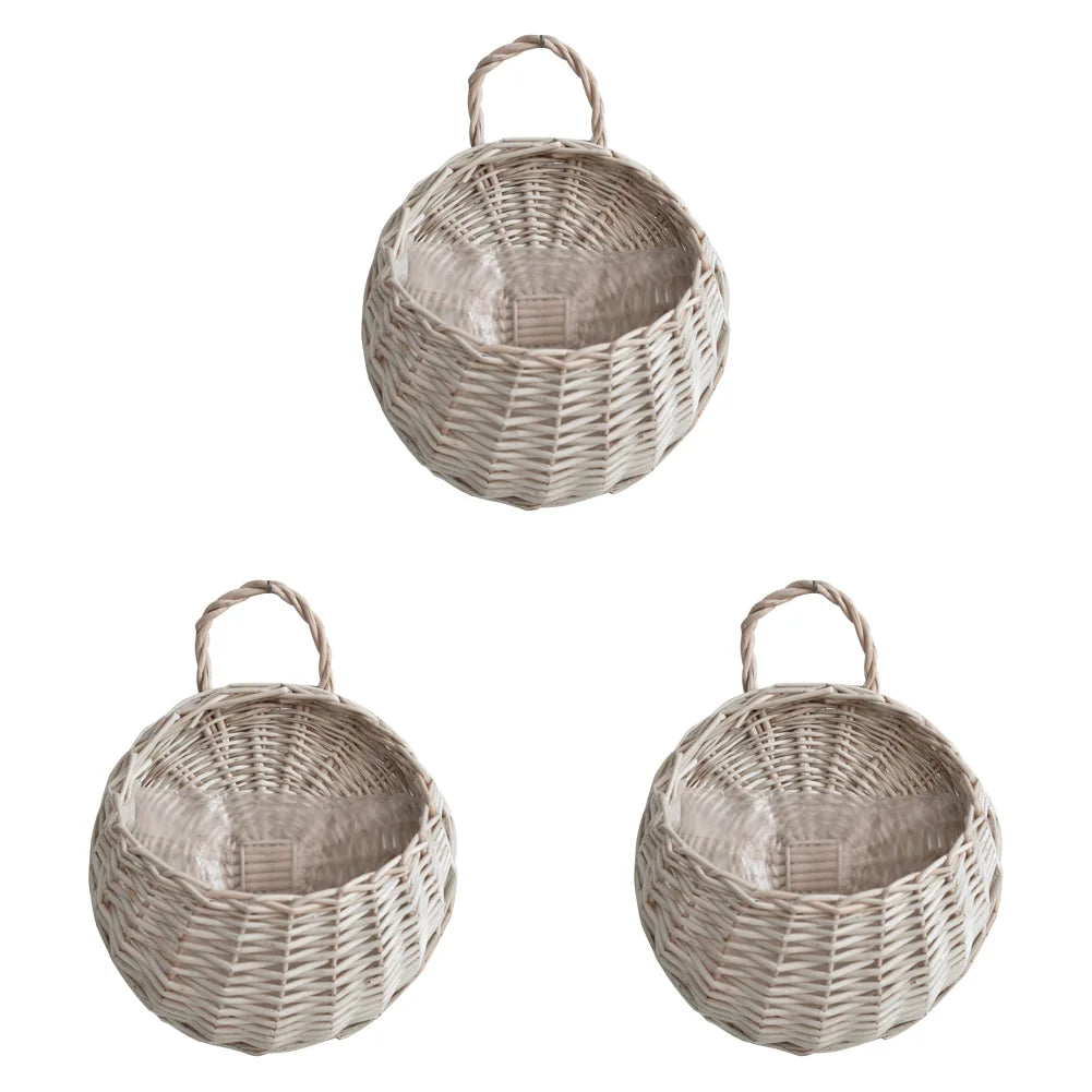 Wall Mounted Rattan Basket Hanging Planter
