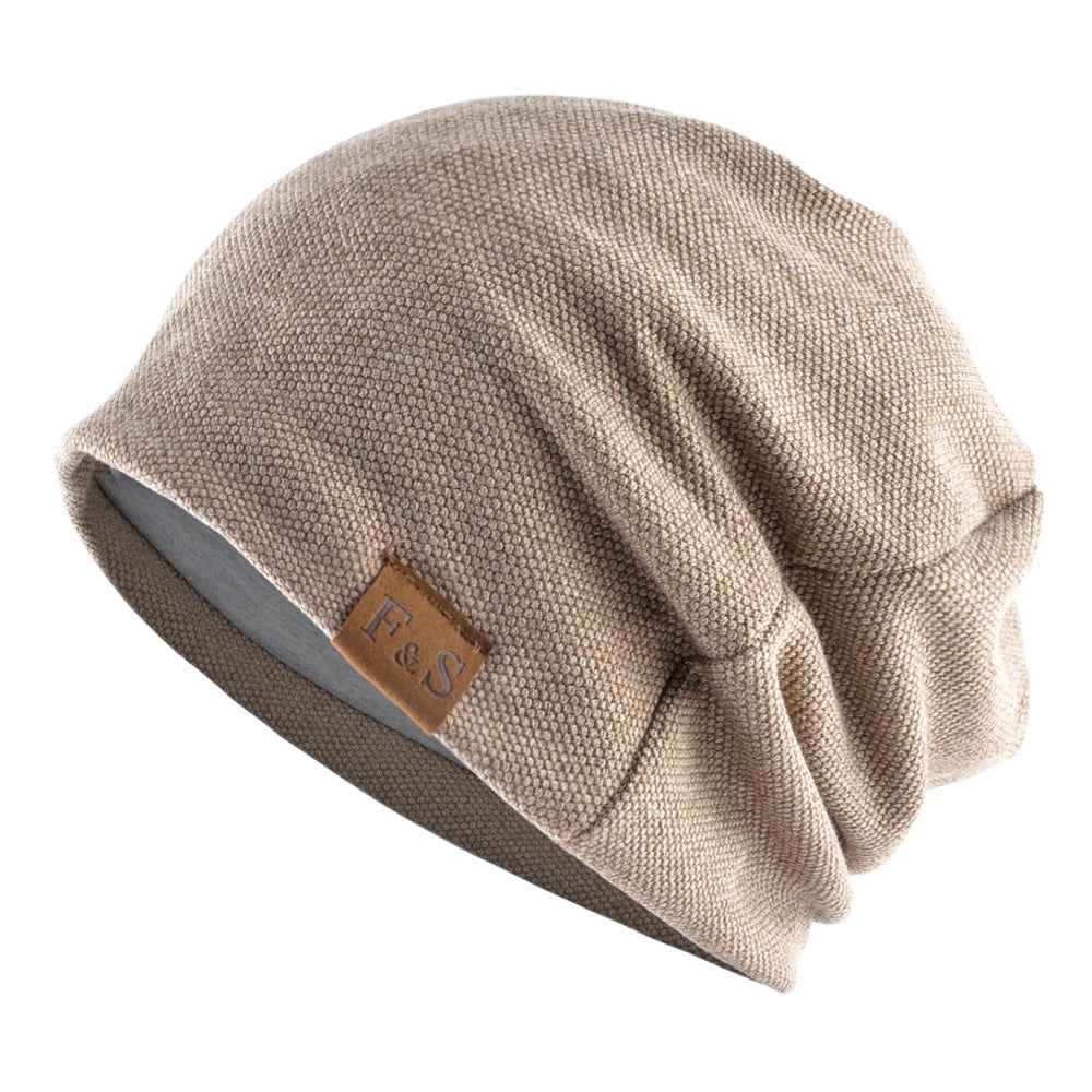 Unisex Cotton Knit Casual Beanie Hat