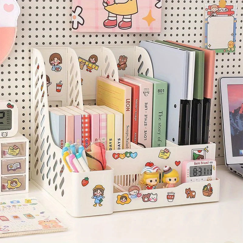 Desktop File Organizer With 4 Compartments