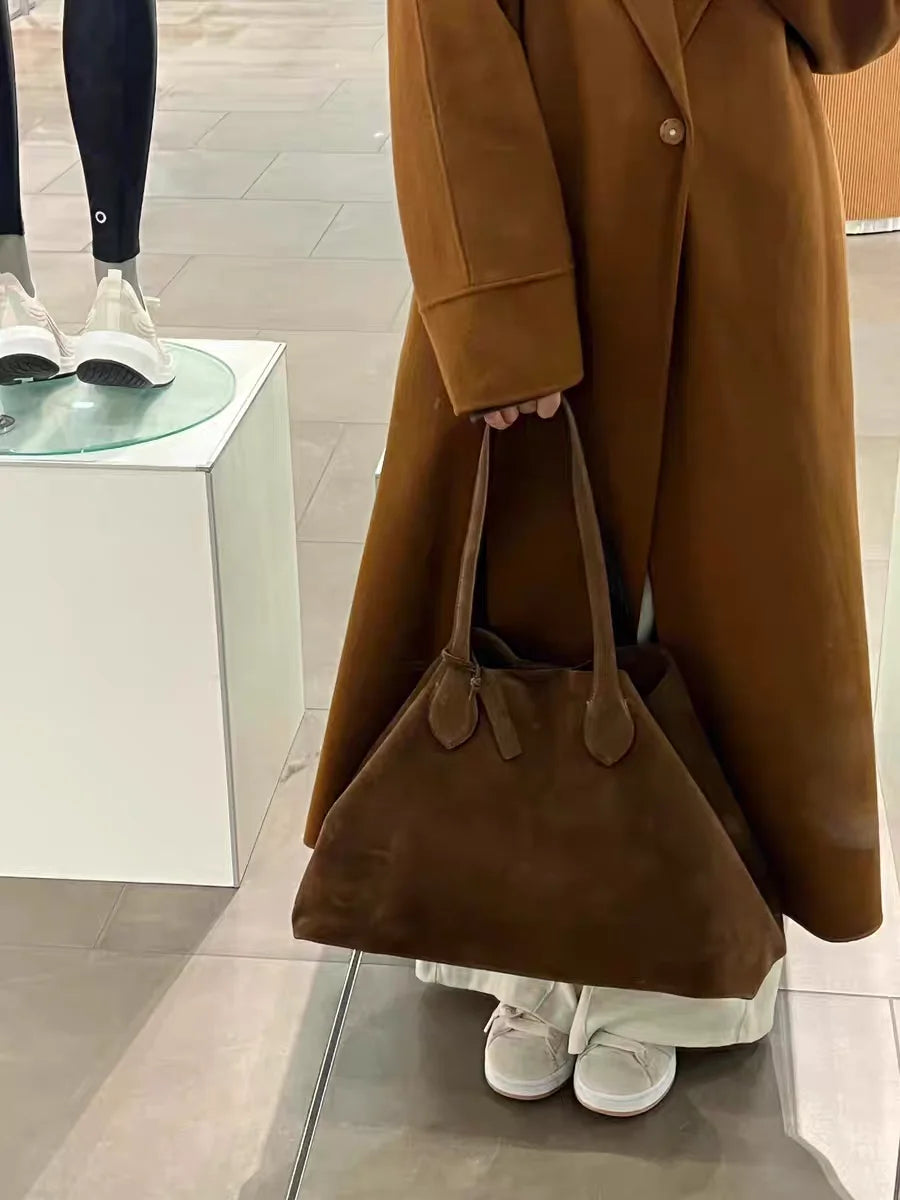 Suede Women's Shoulder Bag Matte Cowhide