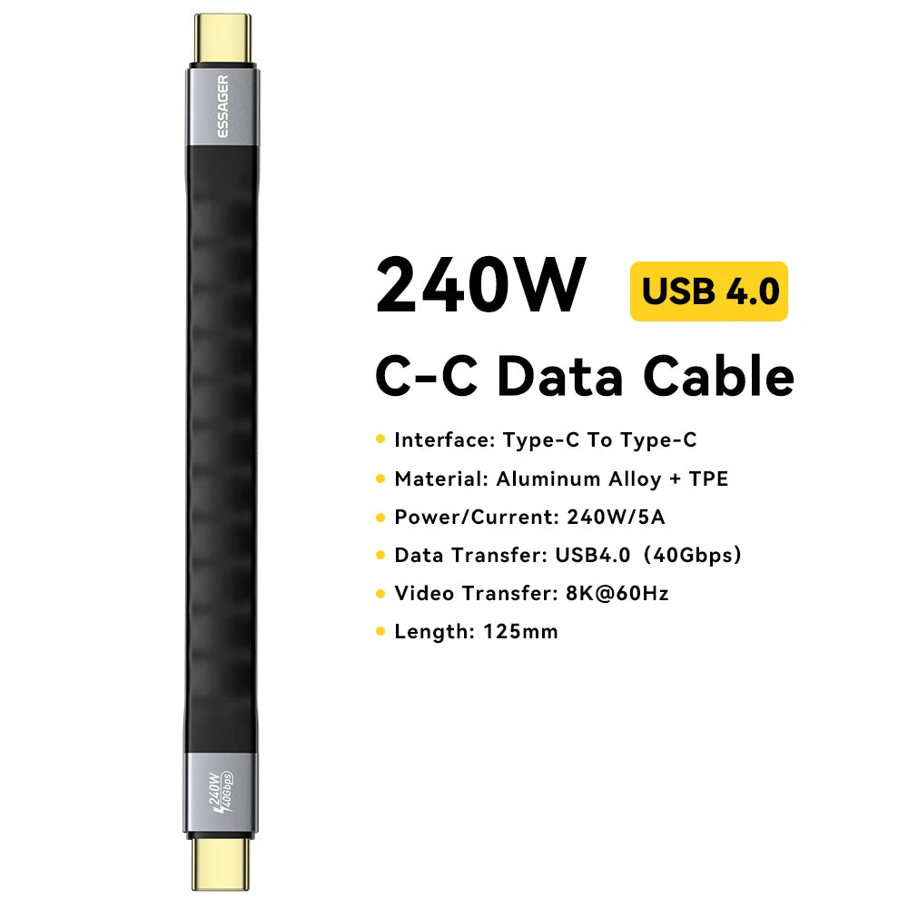 ESSAGER 240W USB-C PD3.1 Fast Charging Cable