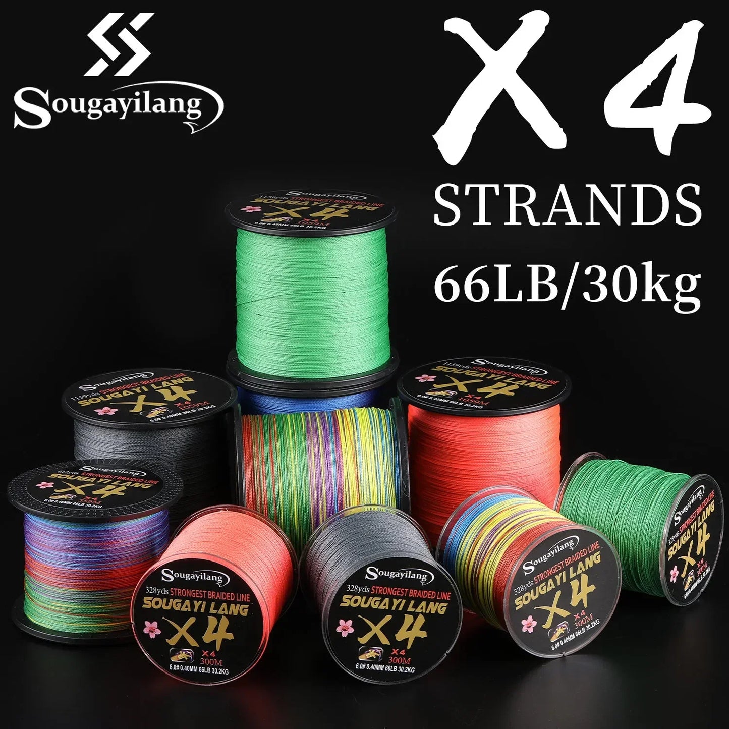 Sougayilang Braided Fishing Line 4X 100~1000m