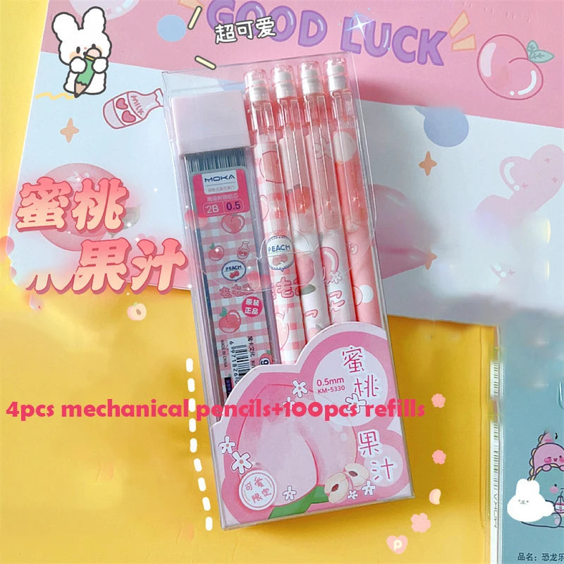 4/6pcs 0.5mm Mechanical Pencils With Erasers