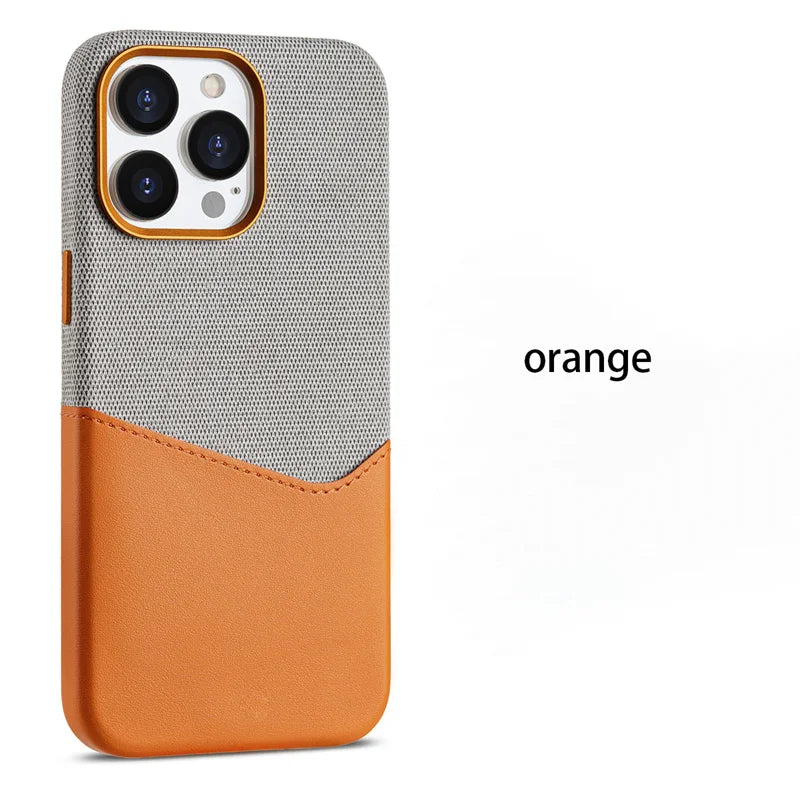 Double Leather Microfiber Magnetic Phone Case For iPhone