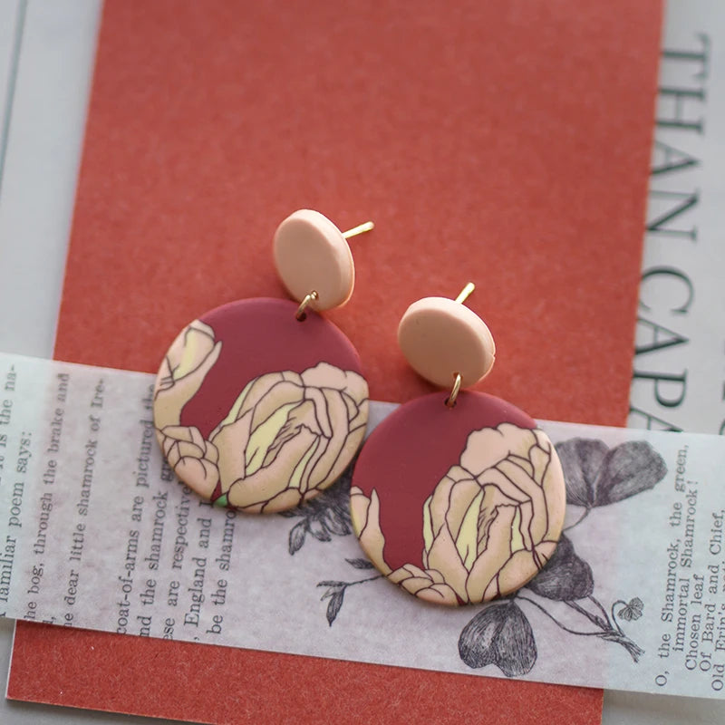 Art Floral Pattern Earrings