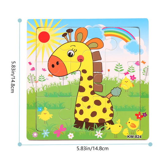 Wooden Animal Puzzle Set for Kids – 4 or 6 Pieces