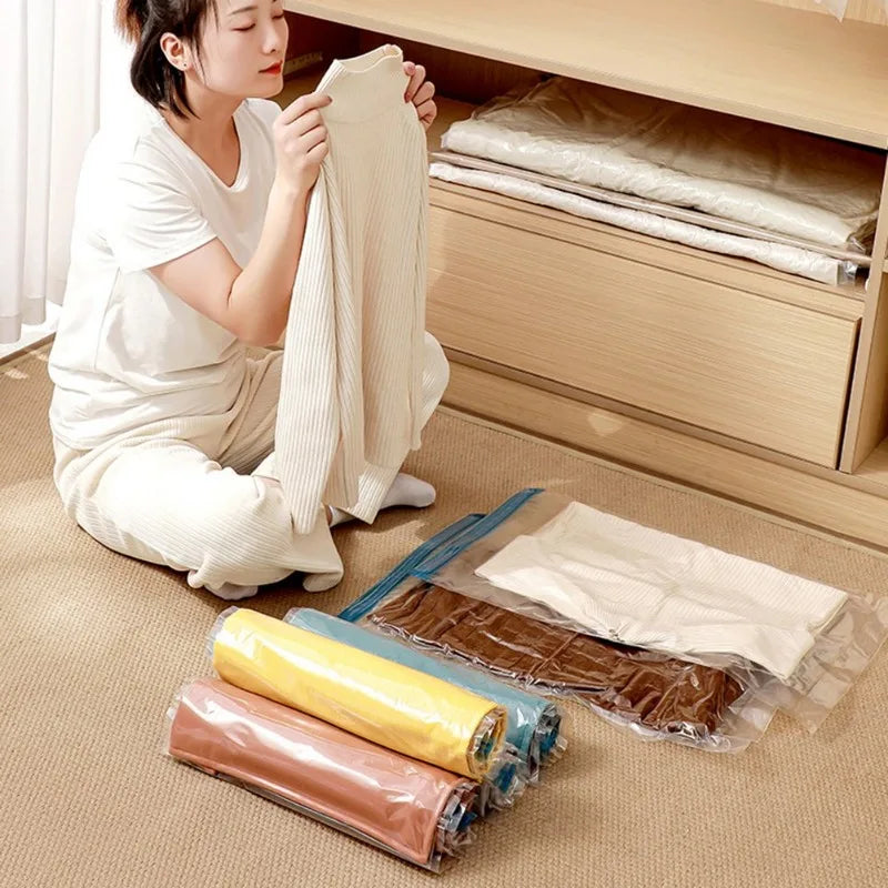 Durable Vacuum Storage Bag Set with Manual Pump