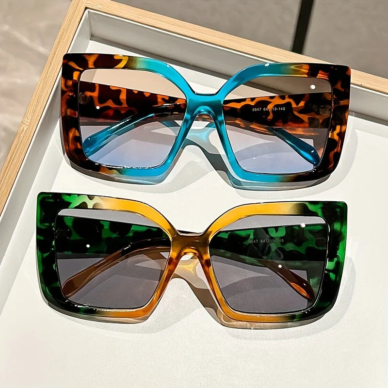 Oversized Square Sunglasses with Gradient Lenses
