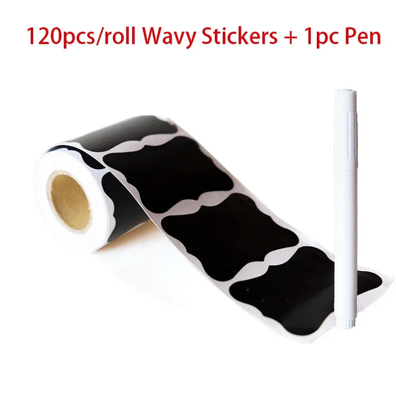 Black Waterproof Reusable Label Stickers