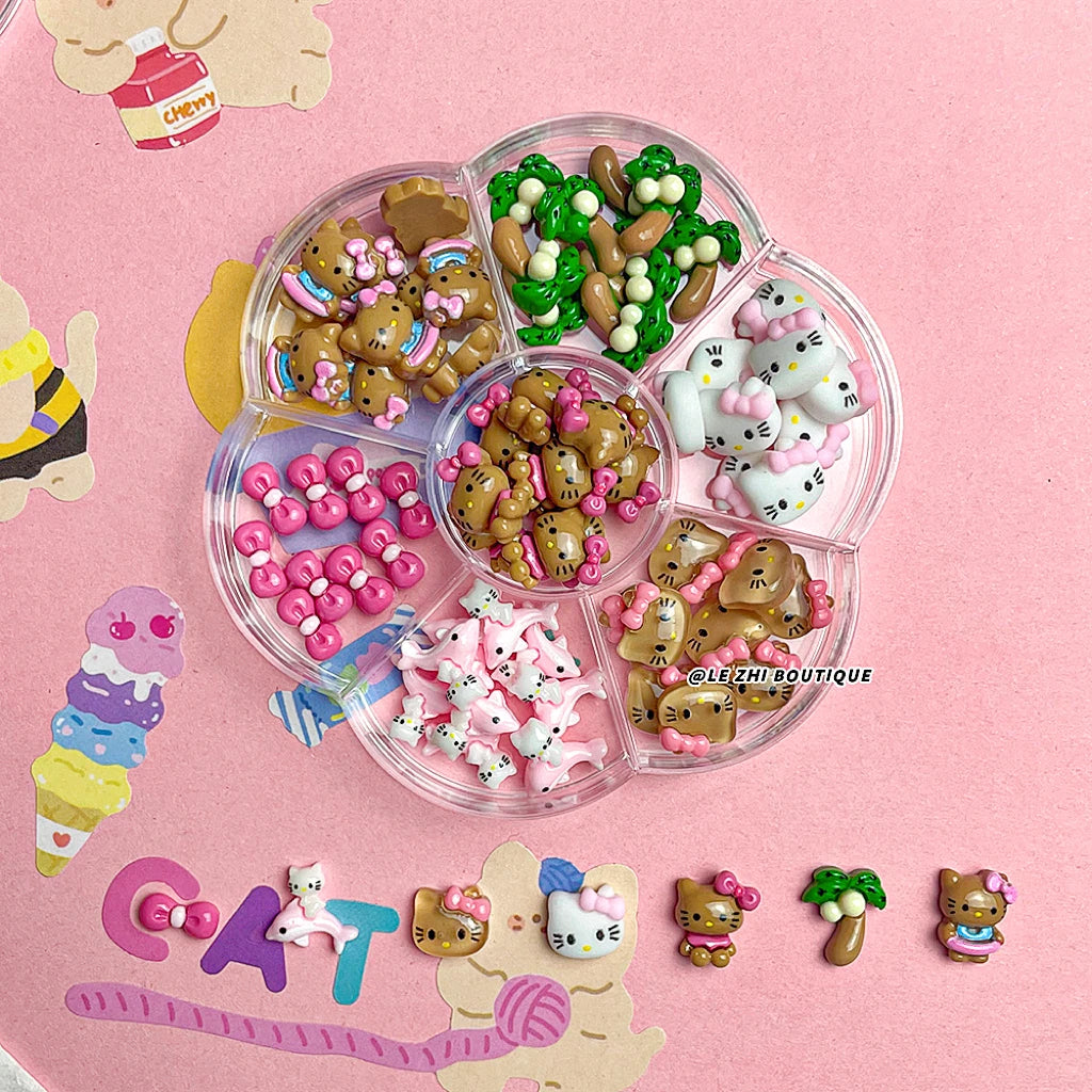 Kawaii 70Pcs Hello Kitty Nail Decorations