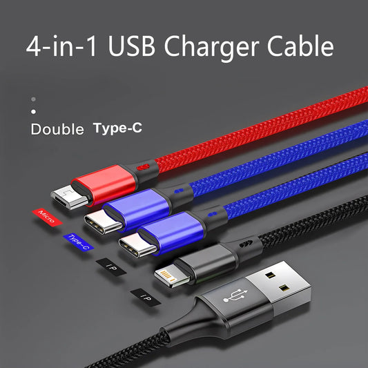 1.2m 4-in-1 Fast Charging USB Cable