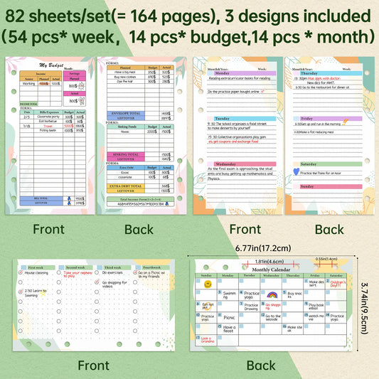Colourful A6 Loose Leaf Organiser Inserts