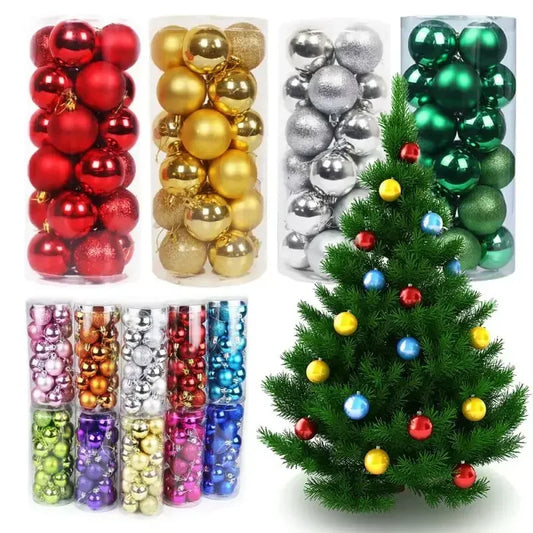 24-Piece Multicolour Christmas Bauble Set