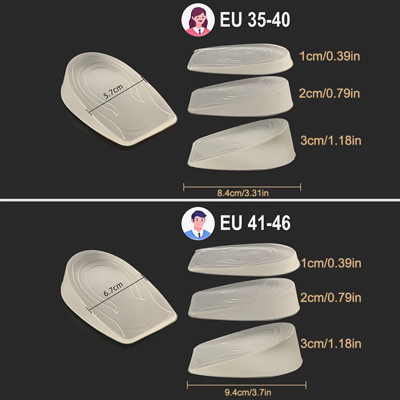 Silicone Gel Height Increase Heel Inserts