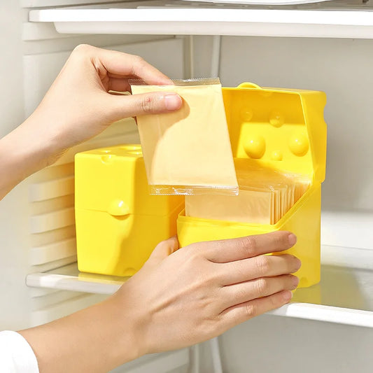 Plastic Cheese Slice Storage Container with Flip-Top Lid